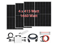 Steckerfertige Solaranlage mit vier Solarmodulen
