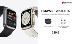 Die Blutdruck-Smartwatch Huawei Watch D2 startet mit Geschenken. (Bildquelle: Huawei)